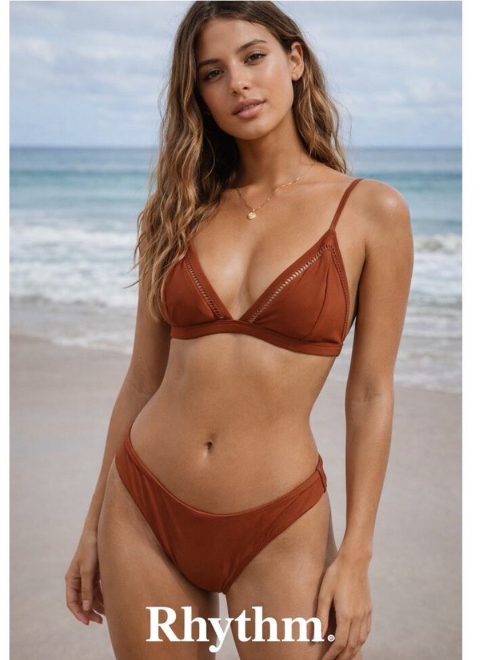 Rhythm. Women's Burnt Orange Triangle Bikini Bottom